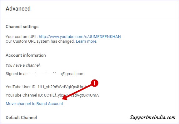 Move channel to Brand Account