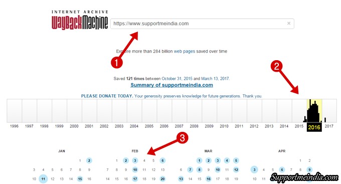 Waybackmashine old version checker tool