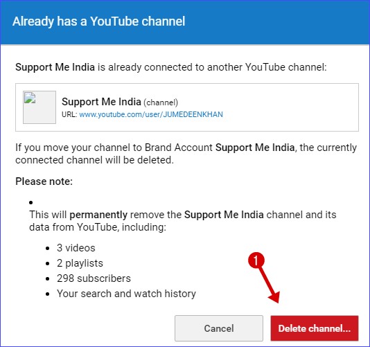 connected to another YouTube channel