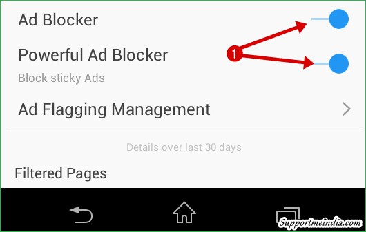 Dsiable powerful ad blocker uc browser