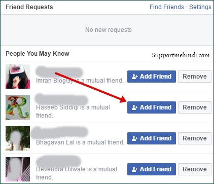 Friend Ko Khojne Ke Liye Friend Request