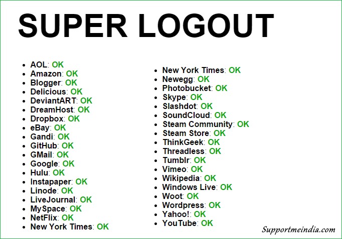 Super Logout Account List