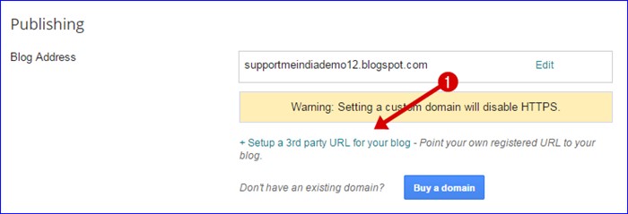 Add subdomain on blogger blog