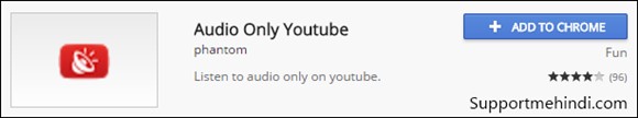 YouTube Ke Liye Audio Only Google Chrome Extensions