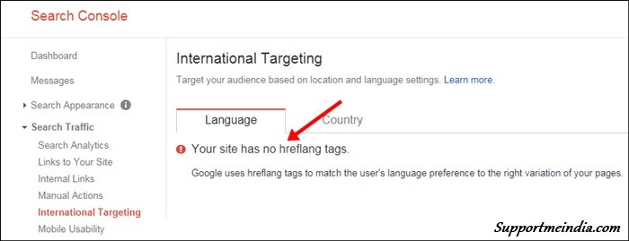 Hreflang attribute error in search console