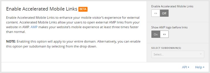 Enable Accelerated Mobile Links