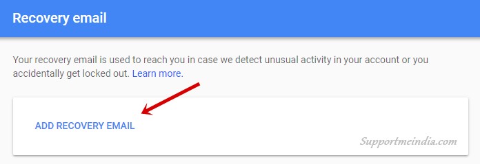 Add Recovery email