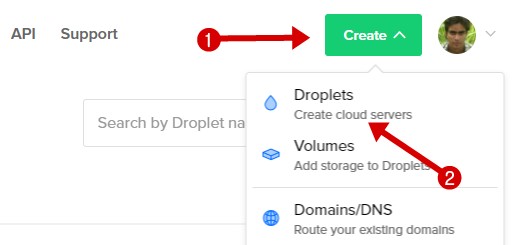 Create Droplet on DigitalOcean