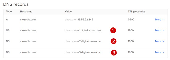 DigitalOcean DNS Record