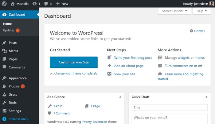 WordPress Dashboard