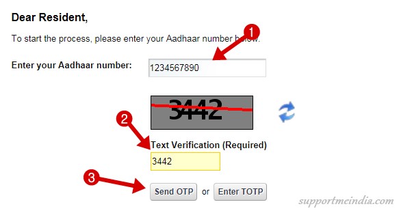 Verify mobile number aadhar card