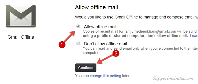 Allow Offline Gmail