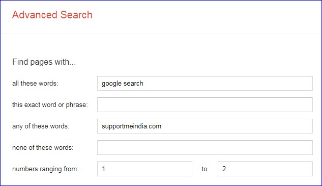Google Advanced Search Feature