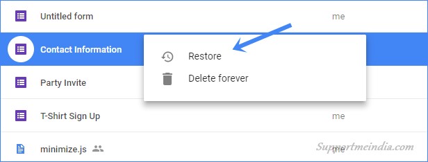 Restore Deleted File from Google Drive