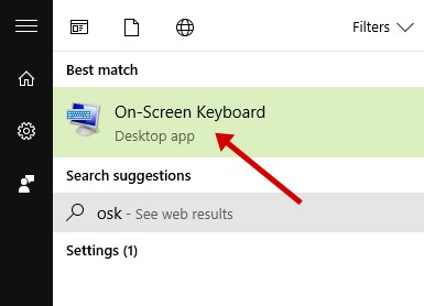 Search On Screen Keyboard