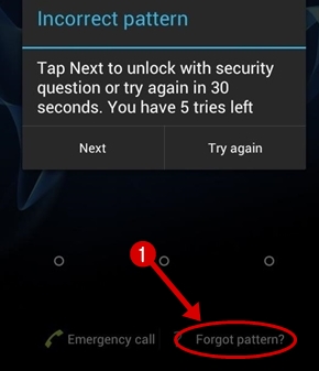 Unlock Pattern Lock With forgot pattern feature