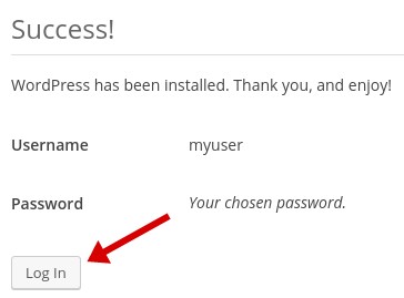 WordPress Installation Success