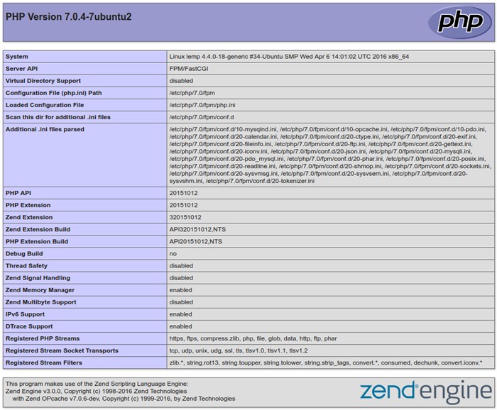 php info page