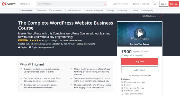 Learn WordPress with Udemy