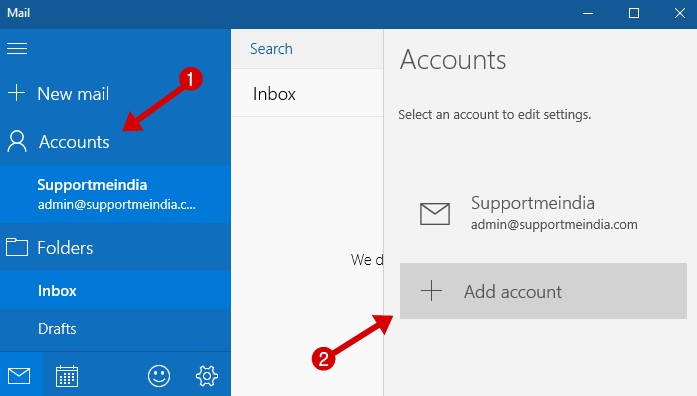 Setup Custom Email on Windows 10 Mail App