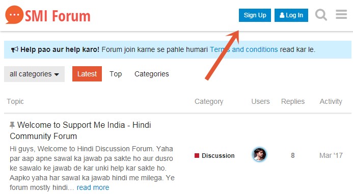 Sign up to Support Me India Forum