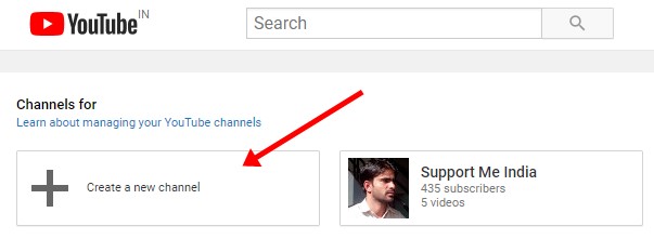 Create New YouTube Channel