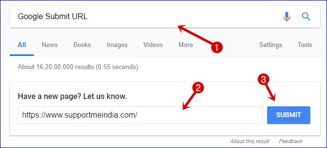 Submit URL to Google