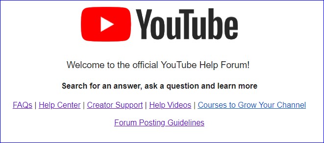 YouTube Help Forum