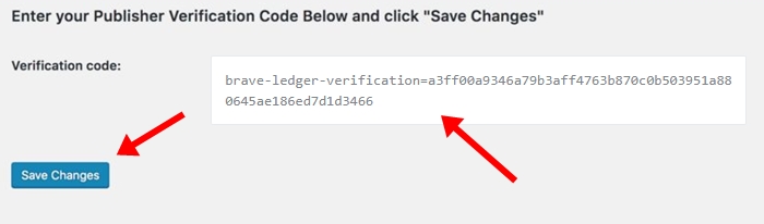 Brave Website Verification via Plugin