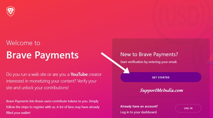 Create Account on Brave Publisher Program