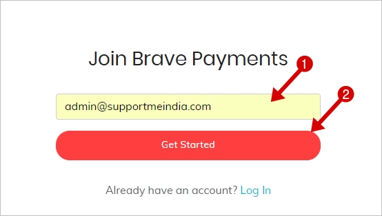 Register on Brave Publisher Program