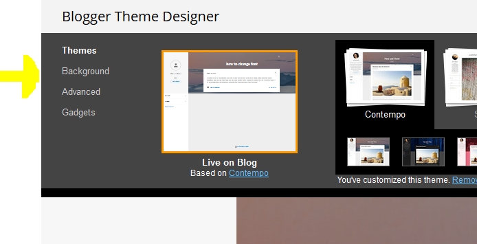 Blogger theme customizing options