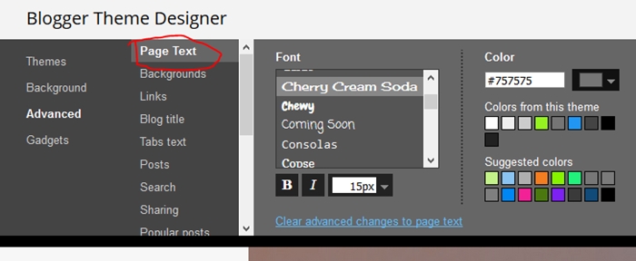 Change Blogger Font