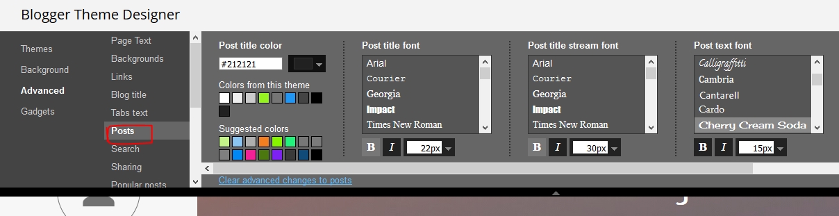 Change Blogger Post Fonts