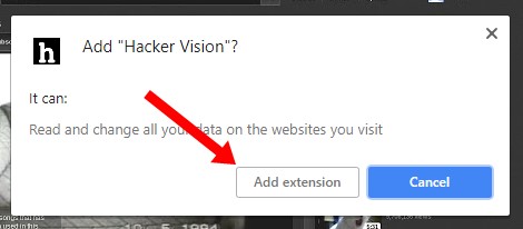 Click on Add extension button