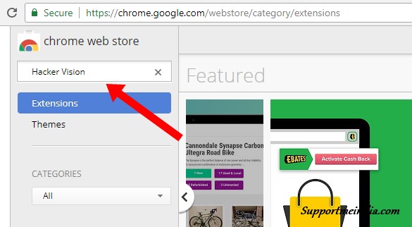 Go to chrome web store and search hacker vision