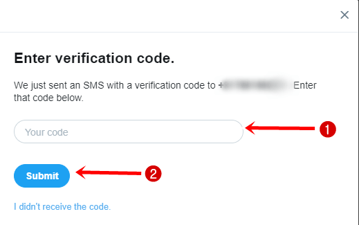 enter verification code