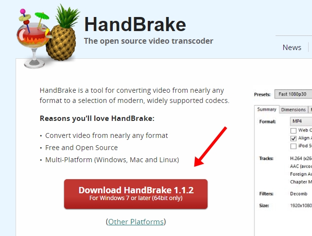 Download HandBrake software