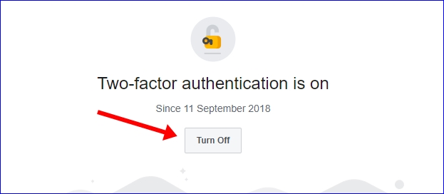 Facebook 2 step verification disable