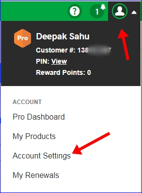 Godaddy account settings