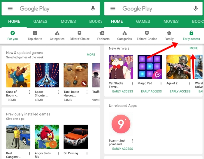 Google Play Early Access