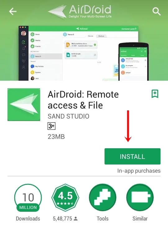 Install AirDroid App