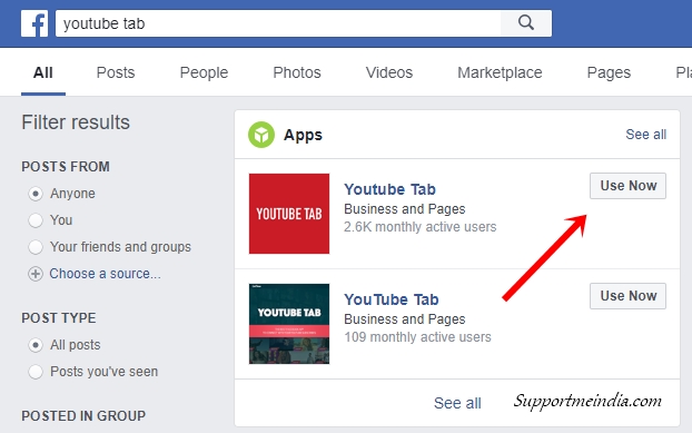 YouTube Tab on Facebook