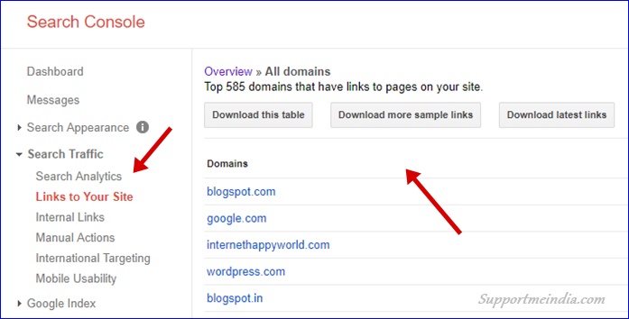 Download Backlinks from Google Search Console