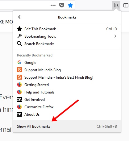 Firefox Show all Bookmarks