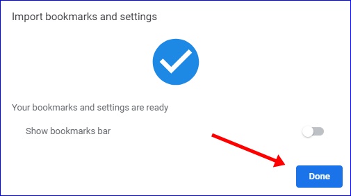 Import Bookmarks and settings to Chrome