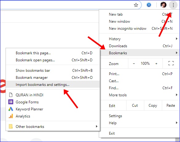 Import Bookmarks to Google Chrome