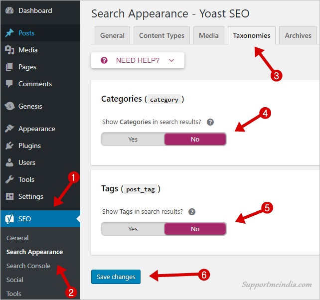 Noindex WordPress Category and Tags