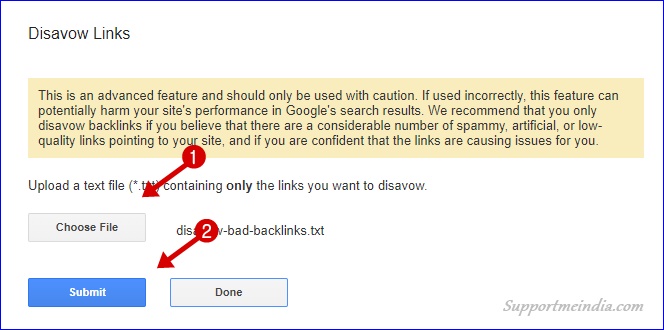 Submit Bad Backlinks list to Google Disavow