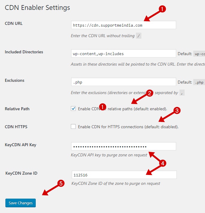 CDN Enabler Settings